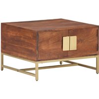 Berkfield Home Coffee Table Honey Brown 67x67x45 cm Solid Acacia Wood | Size: 67 x 67 x 45 cm