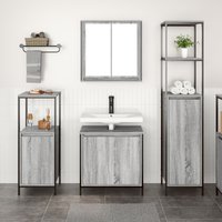 Berkfield Home 3 Piece Bathroom Furniture Set in Grey Sonoma Engineered Wood