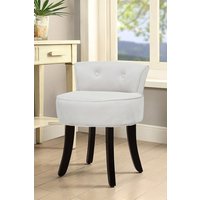 Living and Home Light Grey Low Back Velvet Dressing Footstool with Black Legs