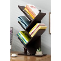 Living and Home 5 Tier Rustic Standing Tree Bookshelf in Black