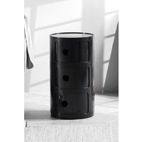 Living and Home 3-Tiered Plastic Storage Drawer Unit in Black
