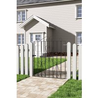 Living and Home Outdoor Garden Rectangular Metal Fence Gate, 85cm W x 104cm H in Black | Size: 85 cm W x 104 cm H