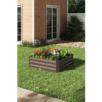 Living and Home Galvanised Steel Elevated Metal Raised Garden Bed in Brown