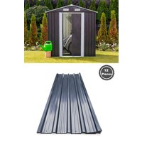 Living and Home 12Pcs Metal Corrugated Roofing Sheets in Black