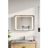 Living and Home LED Wall Mounted Anti-Fog Illuminated Bathroom Mirror with Sensor Switch in Silver