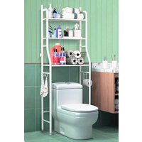 Living and Home 3 Tiers Metal Bathroom Organizer Over Toilet Rack Storage Shelves in White