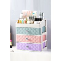 Living and Home 4 Tier Cosmetic Storage Makeup Organizer Box for Dresser Bathroom Bedroom