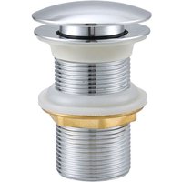 Living and Home Pop Up Drain with Overflow in Stainless Steel in Silver
