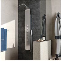 Living and Home Stainless Steel Bathroom Exposed Shower Tower Panel in Silver