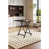 Living and Home 80x80cm Folding Wooden Dining Table Outdoor Portable Camping Table in Black | Size: 80x80 cm