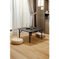 Living and Home Japanese Square Wooden Folding Table for Sitting Tea Room in Black