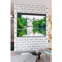 Living and Home 84" Electric Projection Screen With Remote Control in White