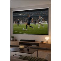 Living and Home 100" Manual Wall/Ceiling Mounted Projector Screen in White