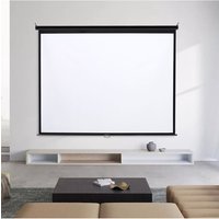 Living and Home 60" Manual Wall Mounted Projection Screen in White