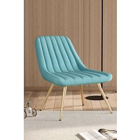 Living and Home Velvet Upholstered Lounge Accent Chair in Blue
