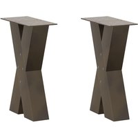 Berkfield Home Coffee Table Legs X-Shaped 2 pcs Natural Steel 28x(42-43) cm Steel in Brown