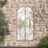 Berkfield Home Garden Mirror Sand 70x30 cm Iron for Outdoor Use in Cream