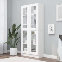 Berkfield Home Vitrine Cabinet White 82.5x30.5x185.5 cm Engineered Wood