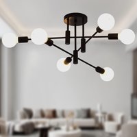 Vintage 6 Light Sputnik Metal Chandelier Living Room Bedroom Dining Room