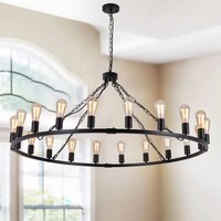 20 Light Wagon Wheel Chandelier