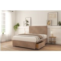 Manhattan Naples Bed Set 4 Drawers Mattress & 26" Headboard Light Double