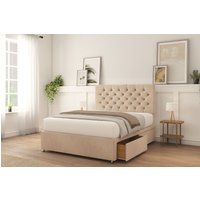 Mayfair Naples Bed Set 4 Drawers Mattress & 26" Headboard Light Double