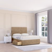 Sloomy Manhattan Naples Bed Set With 2 Drawers, Mattress & 54" Headboard in Light Brown | Size: Small Single