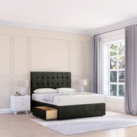 Sloomy Alabama Dumfries Bed Set With 2 Drawers, Mattress & 54" Headboard in Black | Size: Small Single