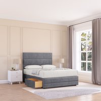Sloomy Monaco Coniston Bed Set, No Drawers Mattress & 54" Headboard in Dark Grey | Size: Single