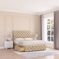 Sloomy Watson Coniston Bed Set, No Drawers Mattress & 54" Headboard in Cream | Size: Single