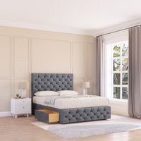 Sloomy Watson Coniston Bed Set, No Drawers Mattress & 54" Headboard in Dark Grey | Size: Super King