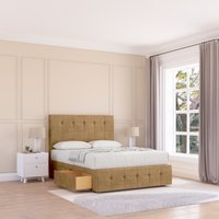 Sloomy Cambridge Plush Bed Set, No Drawers Mattress & 54" Headboard in Light Brown | Size: Super King