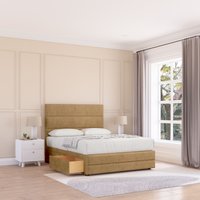 Sloomy Monaco Plush Bed Set, No Drawers Mattress & 54" Headboard in Light Brown | Size: Single