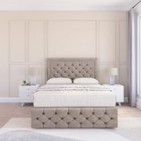 Sloomy Vienna Plush Bed Set, No Drawers Mattress & 54" Headboard in Stone | Size: King