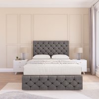 Sloomy Watson Naples Bed Set, No Drawers Mattress & 54" Headboard in Dark Grey | Size: Small Single