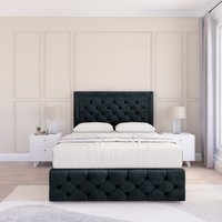 Sloomy Berlin Dumfries Bed Set, 4 Drawers, Mattress & 54" Headboard in Black | Size: Super King