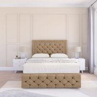 Sloomy Berlin Dumfries Bed Set, 4 Drawers, Mattress & 54" Headboard in Light Brown | Size: Double