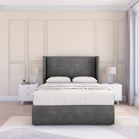 Devonshire Plush Wingback Bed Set No Drawers & 54" Floor Standing Headboard Single