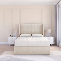 Falcon Plush Wingback Bed Set No Drawers & 54" Floor Standing Headboard Single