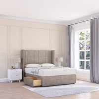 Falcon Plush Wingback Bed Set No Drawers & 54" Floor Standing Headboard Single