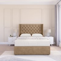Dior Naples Wingback Bed Set No Drawers & 54" Floor Standing Headboard Light Single