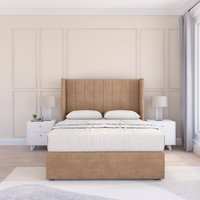 Falcon Naples Wingback Bed Set No Drawers & 54" Floor Standing Headboard Light Single