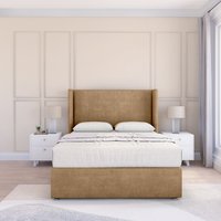 Falcon Naples Wingback Bed Set No Drawers & 54" Floor Standing Headboard Light Single