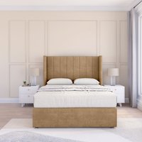 Falcon Dumfries Wingback Bed Set No Drawers & 54" Floor Standing Headboard Light Double