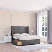 Falcon Plush Wingback Bed Set 2 Drawers & 54" Floor Standing Headboard Super King