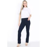 MyShoeStore Women's Stretch High Waisted Flared Trousers in Navy | Size: 8R