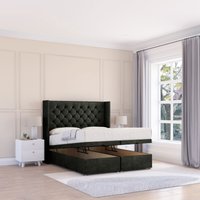 Dior Dumfries Fabric Ottoman Bed End Opening Sprung Memory Mattress & 54 Inch Floorstanding Headboard Wings King