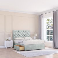 Sloomy Mayfair Naples Bed Set With No Drawers Mattress & 26" Headboard in Silver | Size: Single