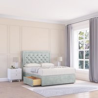 Sloomy Montana Naples Bed Set With No Drawers Mattress & 26" Headboard in Silver | Size: Small Single