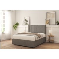 Sloomy Kansas Dumfries Bed Set With No Drawers Mattress & 26" Headboard in Dark Grey | Size: Super King